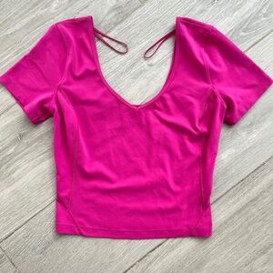 Lululemon cropped align tee, Pink, Size 4